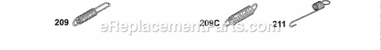 Governor Springs Diagram and Parts List for 135202-0253-01  Briggs and Stratton Engine